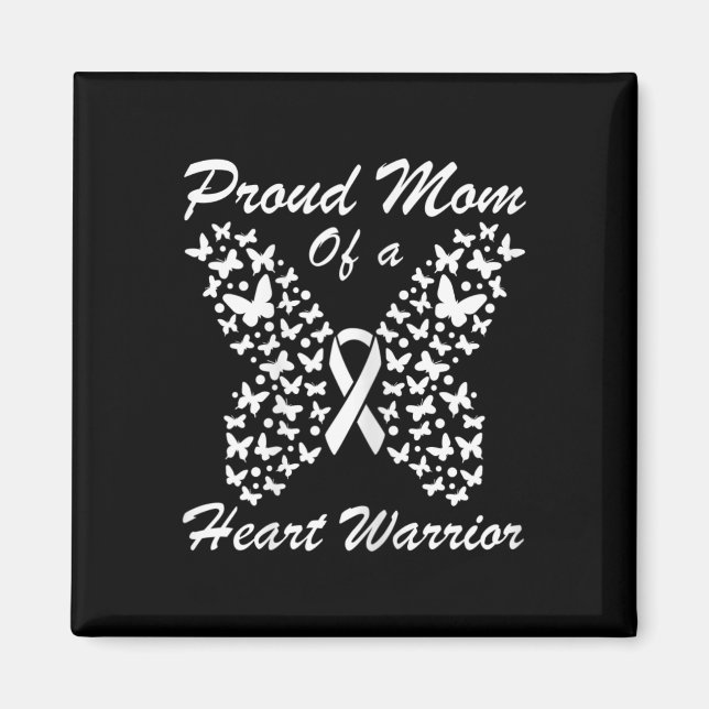 Womens Proud Mum Of A Heart Warrior Heart Disease  Magnet (Front)