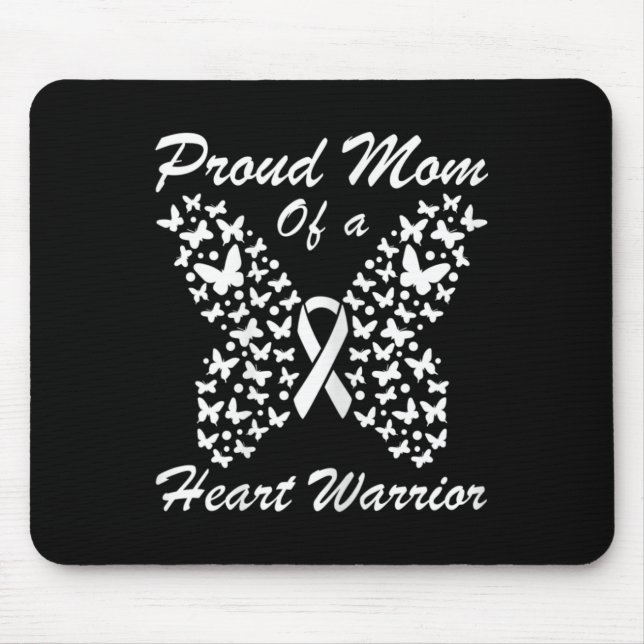 Womens Proud Mum Of A Heart Warrior Heart Disease  Mouse Mat (Front)