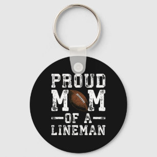 Women's Proud Mum Of A Lineman Football  Key Ring