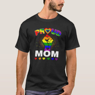 Womens Proud Mum Rainbow  Lgbt Gay Pride Month T-Shirt