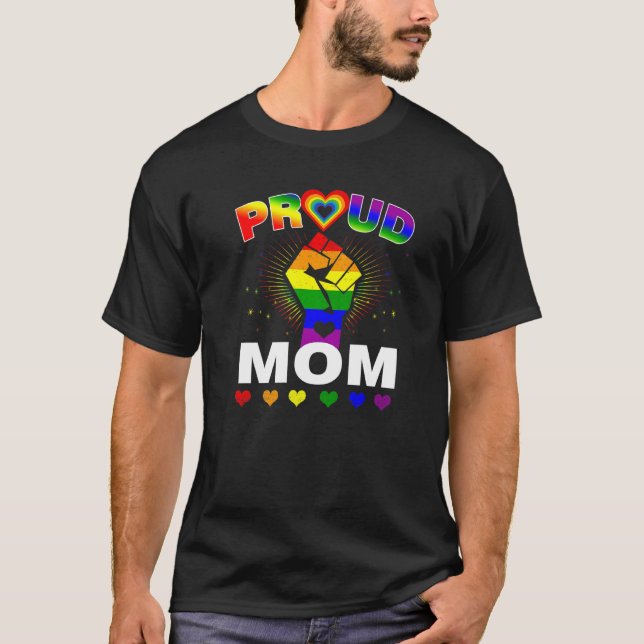 Womens Proud Mum Rainbow  Lgbt Gay Pride Month T-Shirt (Front)