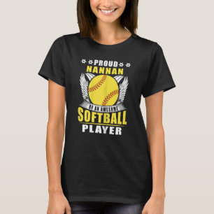Womens Proud Nannan Of An Awesome Softball Player  T-Shirt