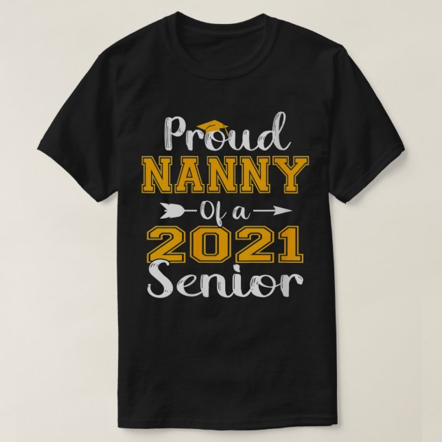 Womens Proud Nanny Of A 2021 Senior Graduate VNeck T-Shirt (Design Front)