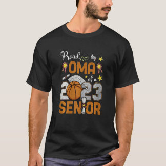 Womens Proud Oma Of A 2023 Senior Basketball Gradu T-Shirt