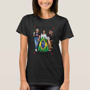 Womens Proud Puerto Rican Brasilian Roots Brasil F T-Shirt