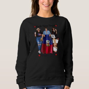 Womens Proud Puerto Rican Haitian Roots Patriotic Sweatshirt