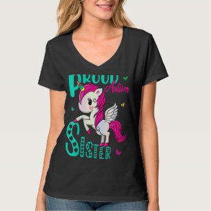 Womens Proud Sister Autism Awareness World Day Uni T-Shirt