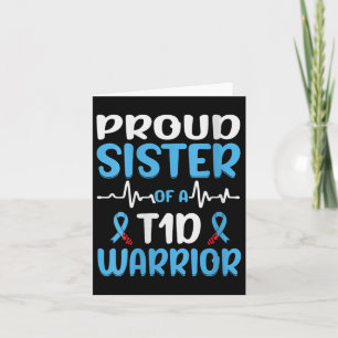 Womens Proud Sister Of A T1d Warrior V-neck  Card