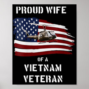 Womens Proud Wife Of A Vietnam Veteran T Shirt V-n Poster