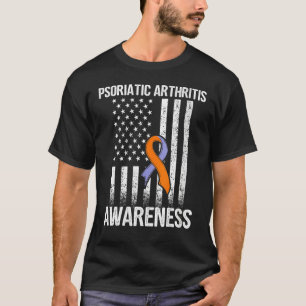 Womens Psa Psoriatic Arthritis Usa Flag Warrior Aw T-Shirt