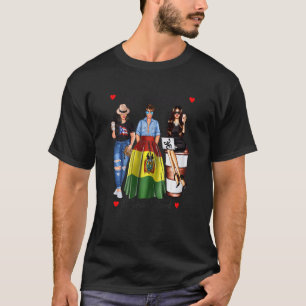 Womens Puerto Rican Born Bolivian Blood Patriotic T-Shirt