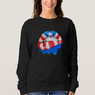 Womens Puerto Rican Flag Lips  Women Girls Puerto  Sweatshirt