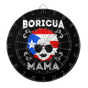 Womens Puerto Rico Boricua Mama Flag Mothers Day Dartboard