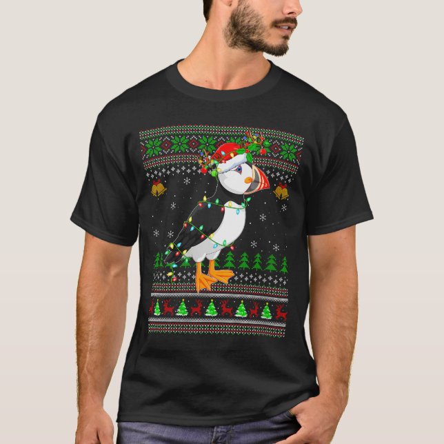 Womens Puffin Bird Ugly Christmas Sweaters Holiday (Front)