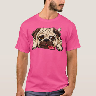 Womens Pug Dog Lovers Owners Loves Lazy Cute Puppy T-Shirt