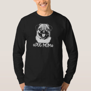 Womens Pug Mom Dog Women Girls Pug Mama Cute T-Shirt