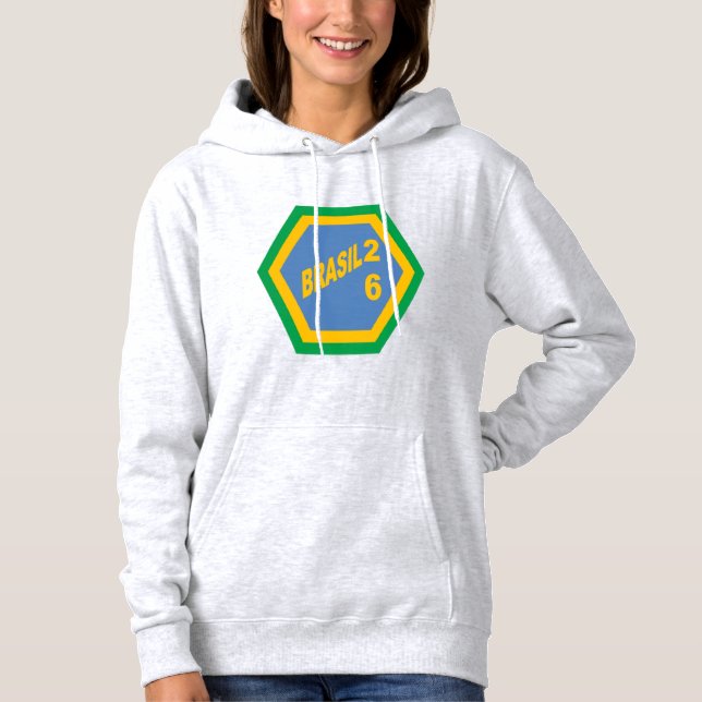 Women's Pullover Hoodie ash  SUN  BRASIL (Front)