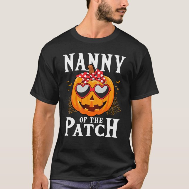 Womens Pumpkin Nanny Of The Patch Family Halloween T-Shirt (Front)