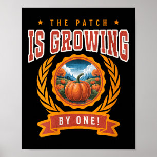 Womens Pumpkin Pregnancy Annnouncement Baby Reveal Poster