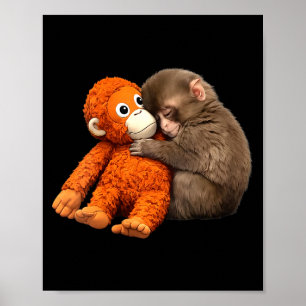 Women's punch cute monkey poster