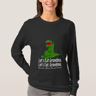 Womens Punctuation Saves Lives Grammar Dino T Rex T-Shirt