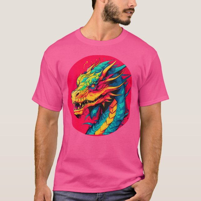 Womens Punk Dragon Delight Vibrant Dragon T Asian  T-Shirt (Front)