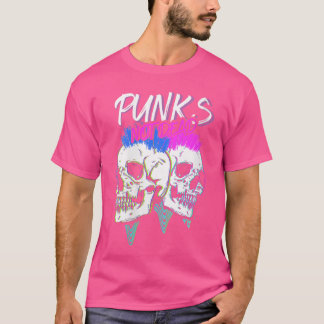 Womens Punks Not Dead Skeletons Punker Rocker Punk T-Shirt
