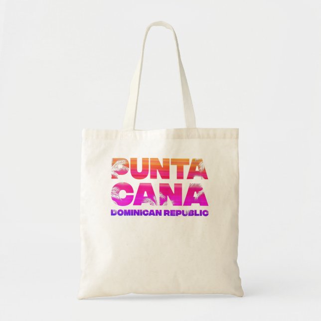 Womens Punta Cana Vacation Souvenir Palm Trees Tro Tote Bag (Front)