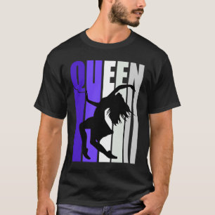 Womens Purple Dance Queen Birthday Colourful Groov T-Shirt