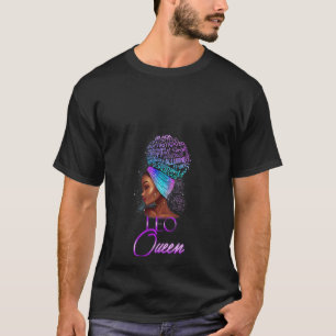 Womens Purple Leo Queen African American Woman Jul T-Shirt