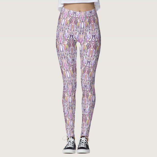 Women's Purple Multi-Colour Leggings (Front)