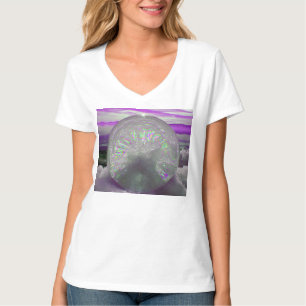 Women's Purple Sparkling Ball Photography T-Shirt