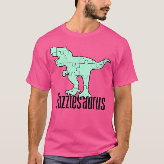 Womens Puzzlesaurus Dinosaur Puzzle Piece Game Jig T-Shirt