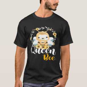 Womens Queen Bee Crown Cute Honey Bee Hive Beekeep T-Shirt