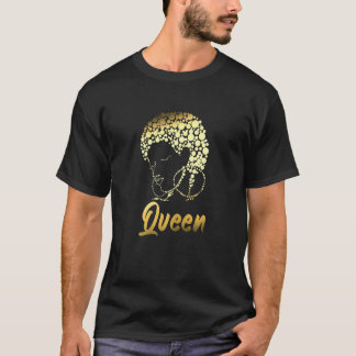 Womens Queen Circle Art Girly Black Pride Ethnicit T-Shirt