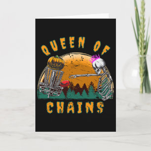 Womens Queen Of Chains Halloween Disc Golf Meme Card