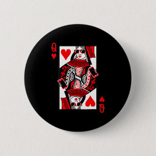 Womens Queen Of Hearts - Vintage Valentine's Day C 6 Cm Round Badge