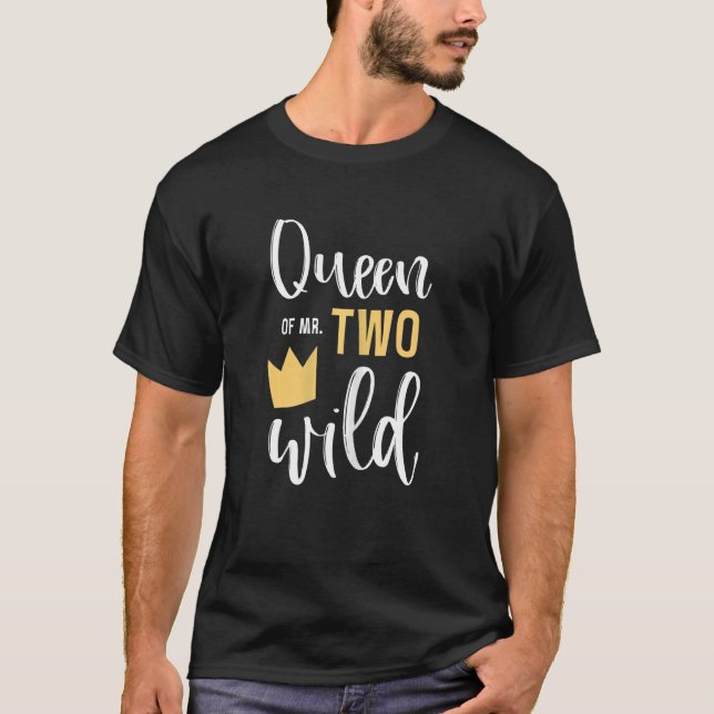 Womens Queen Of Mr Two Wild 2nd Birthday Party Thi T-Shirt (Front)