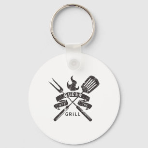 Womens Queen Of The Grill - Grilling Master Quote Key Ring