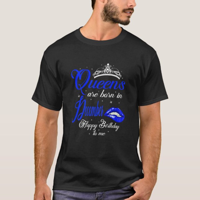 Womens Queens Are Born In December Capricorn Girl T-Shirt (Front)