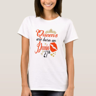 Womens Queens Are Born On December 27th Capricorn  T-Shirt