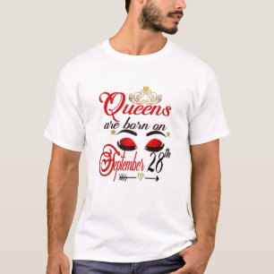 Womens Queens Are Born On September 28Th Libra Bir T-Shirt