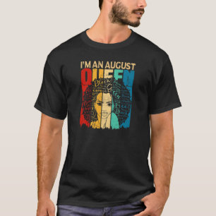 Womens Queens Funny August Birthday Black Women Af T-Shirt