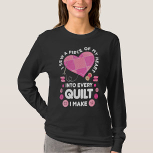 Womens Quilting Heart Sewing Machine  Sew Sewer Qu T-Shirt