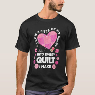 Womens Quilting Heart Sewing Machine  Sew Sewer Qu T-Shirt