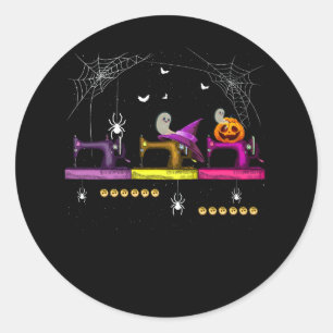 Womens Quilting Machine Halloween Quilting Costume Classic Round Sticker