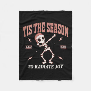 Womens Radiate Joy Rad Tech Radiologist Christmas Fleece Blanket