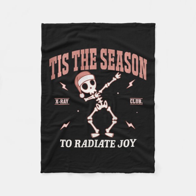 Womens Radiate Joy Rad Tech Radiologist Christmas  Fleece Blanket (Front)