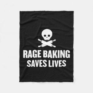 Womens Rage Baking Saves Live Skull Funny Baker Co Fleece Blanket