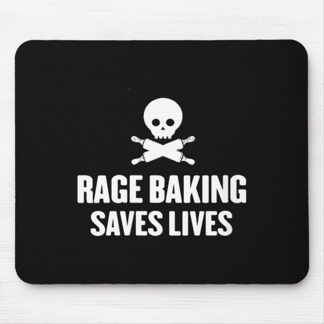 Womens Rage Baking Saves Live Skull Funny Baker Co Mouse Mat (Front)